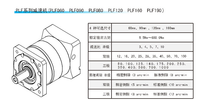 PLF係(xi)列精密(mi)行星(xing)減速機(jī)(ji)